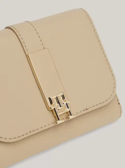 Portfele & Breloczki Do Kluczy*Tommy Hilfiger Porfel Z Klapką I Monogramem TH Heritage BEIGE