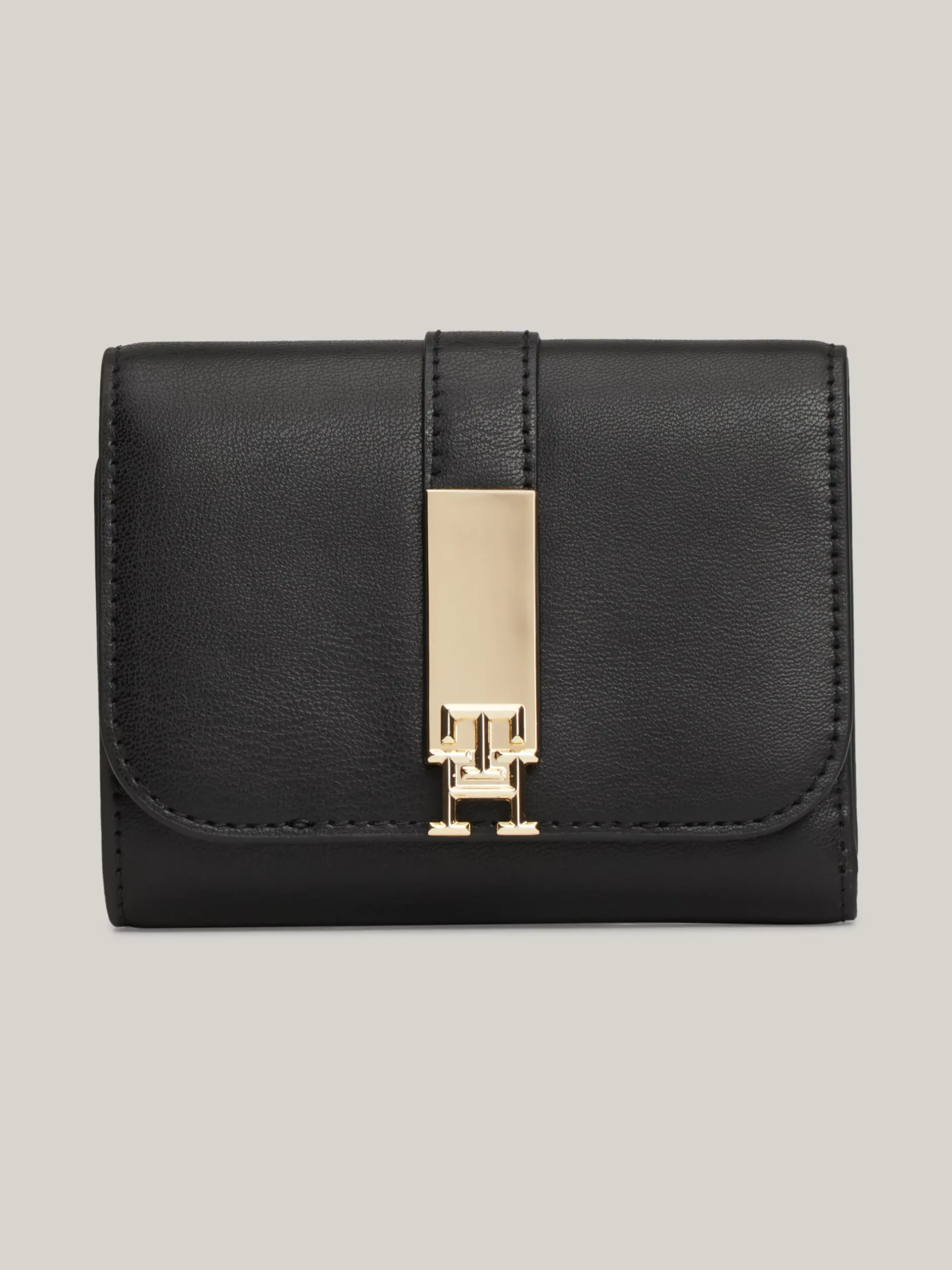 Portfele & Breloczki Do Kluczy*Tommy Hilfiger Porfel Z Klapką I Monogramem TH Heritage BLACK