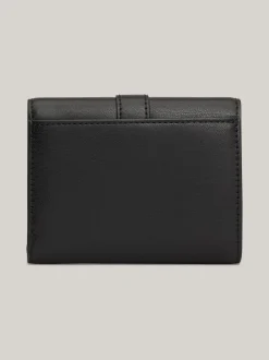 Portfele & Breloczki Do Kluczy*Tommy Hilfiger Porfel Z Klapką I Monogramem TH Heritage BLACK