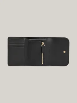 Portfele & Breloczki Do Kluczy*Tommy Hilfiger Porfel Z Klapką I Monogramem TH Heritage BLACK