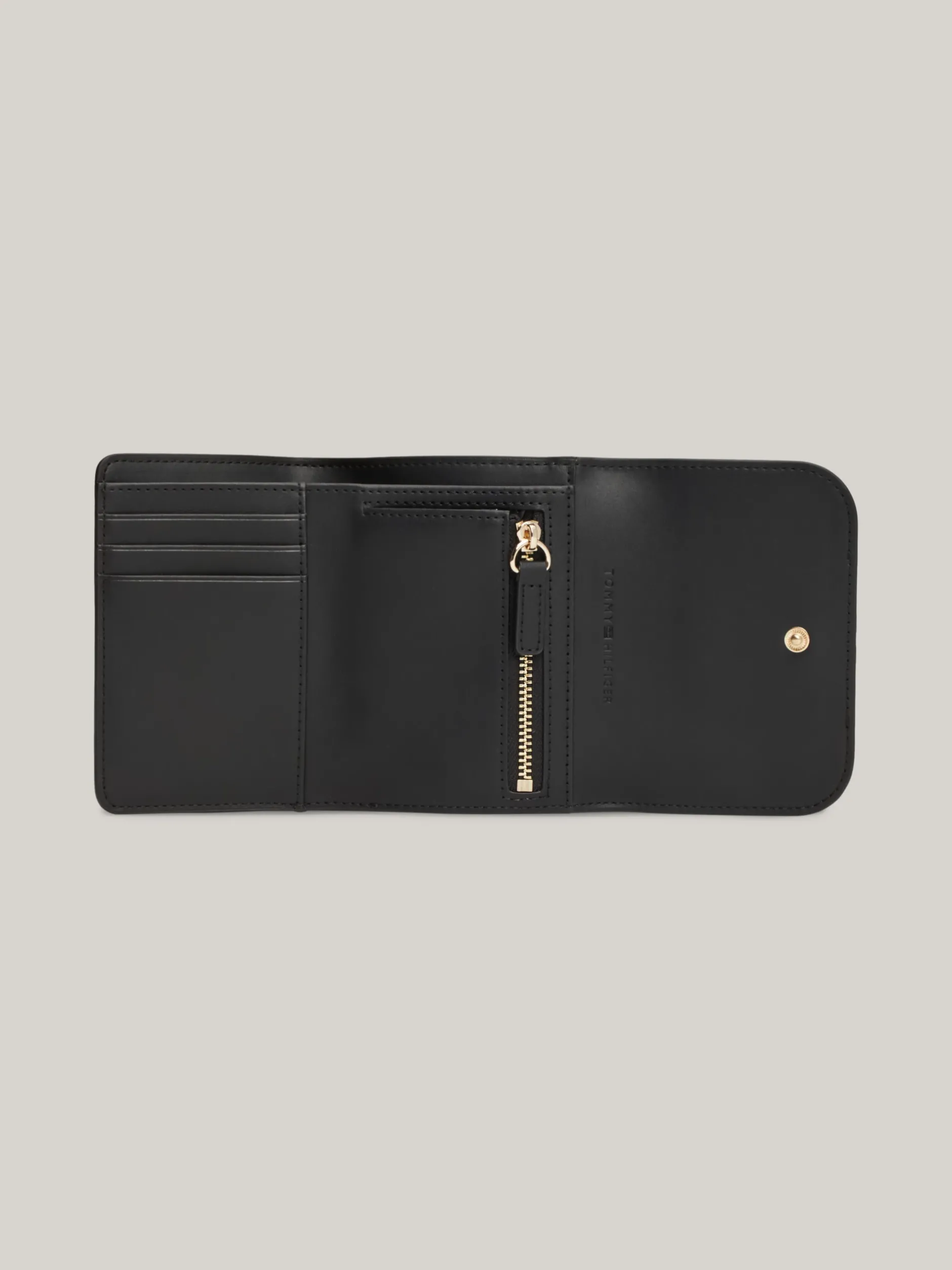 Portfele & Breloczki Do Kluczy*Tommy Hilfiger Porfel Z Klapką I Monogramem TH Heritage BLACK