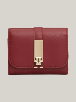 Portfele & Breloczki Do Kluczy*Tommy Hilfiger Porfel Z Klapką I Monogramem TH Heritage ROUGE
