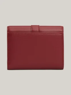 Portfele & Breloczki Do Kluczy*Tommy Hilfiger Porfel Z Klapką I Monogramem TH Heritage ROUGE
