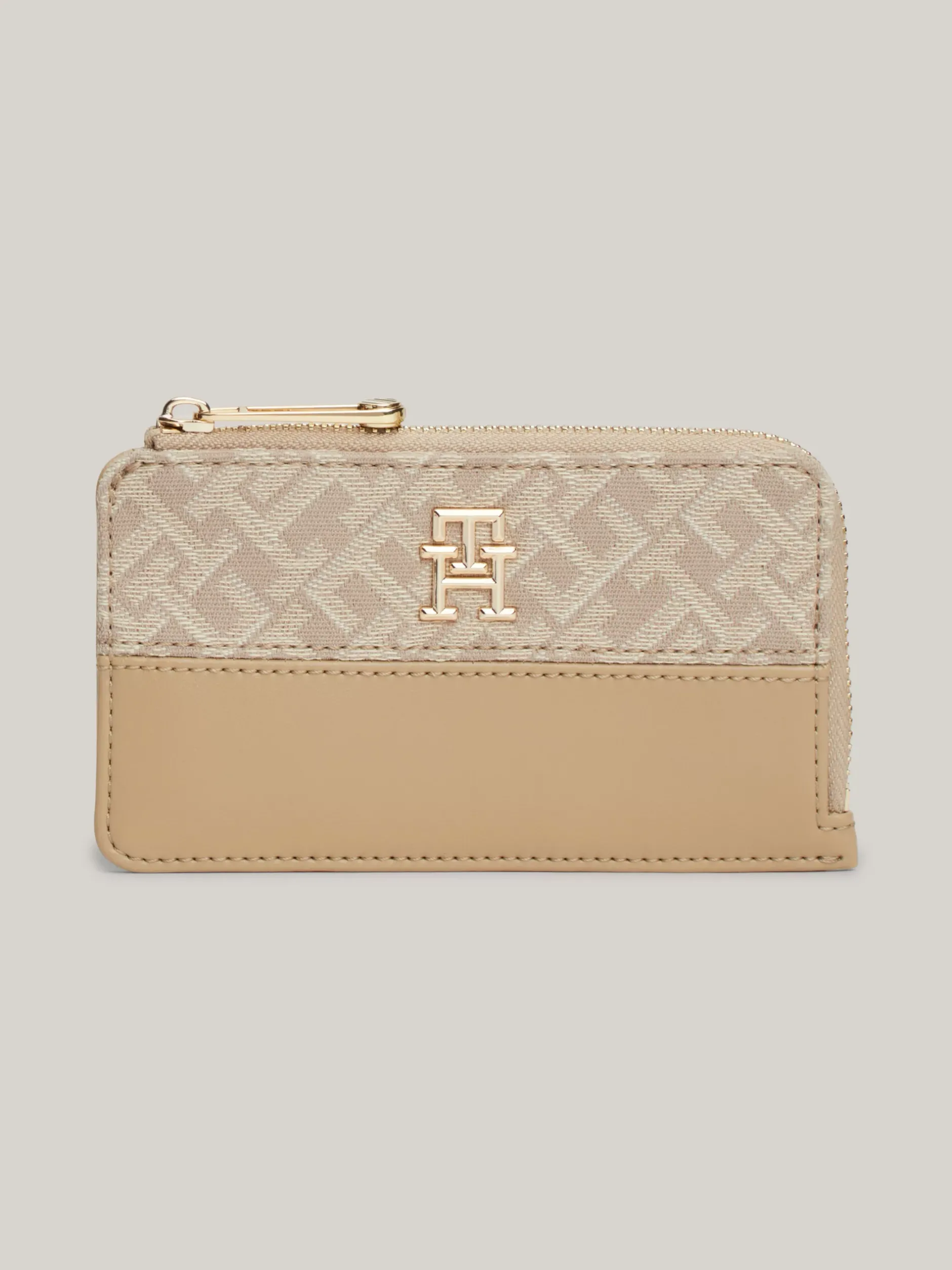 Portfele & Breloczki Do Kluczy*Tommy Hilfiger Portfel TH Jacquard Z Monogramem BEIGE
