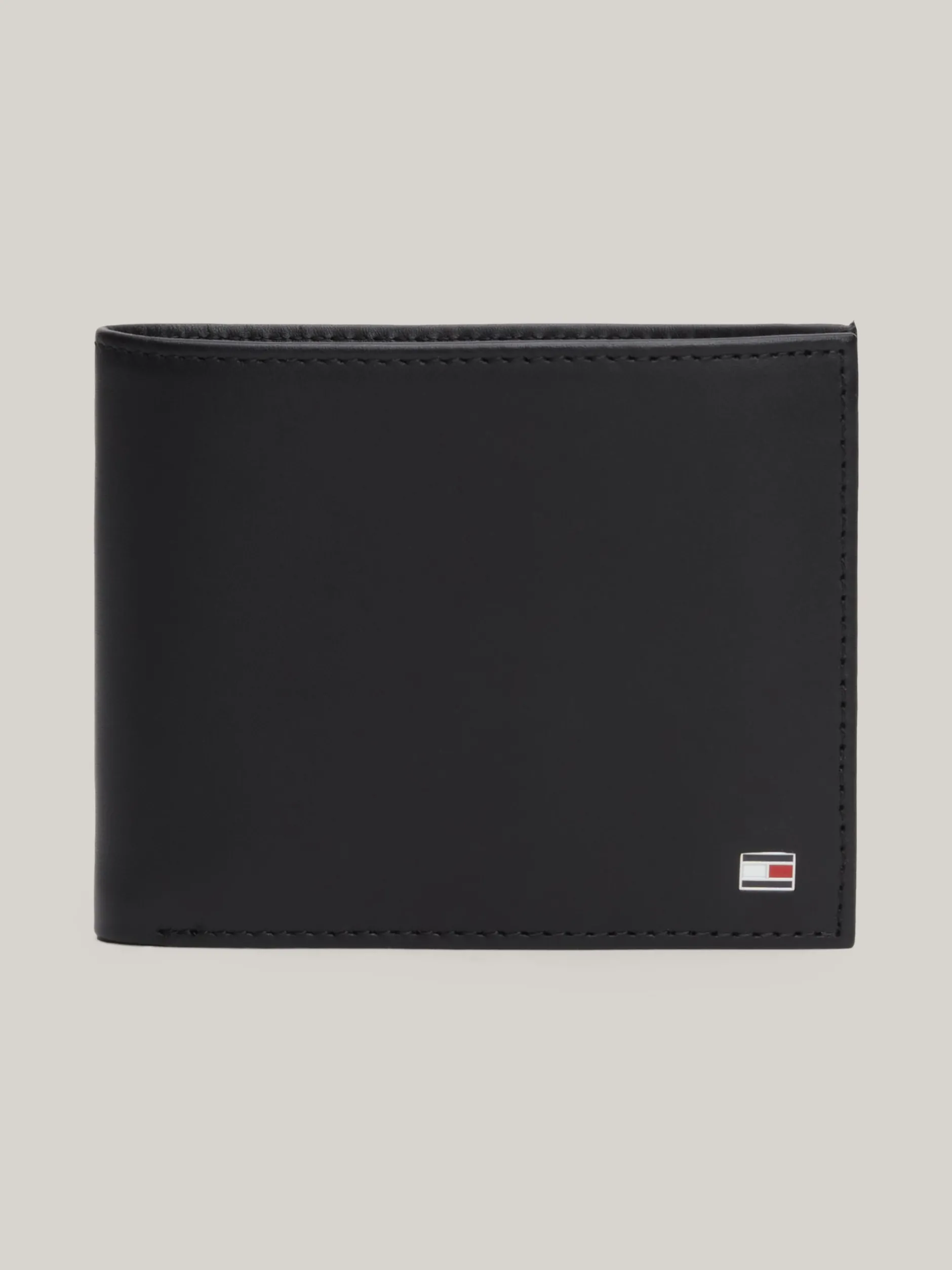 Portfele & Breloczki Do Kluczy*Tommy Hilfiger Portfel Z Kolekcji Eton W Sygnowane Paski BLACK