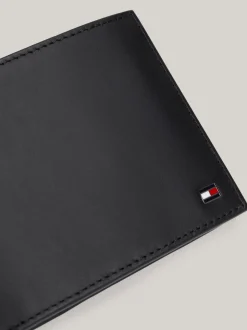 Portfele & Breloczki Do Kluczy*Tommy Hilfiger Portfel Z Kolekcji Eton W Sygnowane Paski BLACK