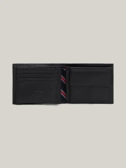 Portfele & Breloczki Do Kluczy*Tommy Hilfiger Portfel Z Kolekcji Eton W Sygnowane Paski BLACK