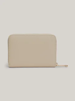 Portfele & Breloczki Do Kluczy*Tommy Hilfiger Portfel Z Monogramem TH I Zapięciem Na Zamek CLASSIC BEIGE