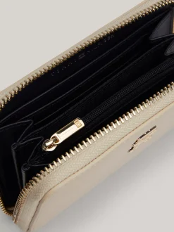 Portfele & Breloczki Do Kluczy*Tommy Hilfiger Portfel Z Monogramem TH I Zapięciem Na Zamek CLASSIC BEIGE