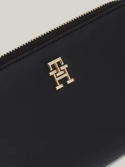 Portfele & Breloczki Do Kluczy*Tommy Hilfiger Portfel Z Zapięciem Na Zamek I Monogramem TH BLACK