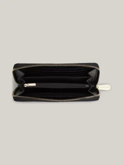 Portfele & Breloczki Do Kluczy*Tommy Hilfiger Portfel Z Zapięciem Na Zamek I Monogramem TH BLACK