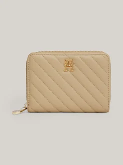 Portfele & Breloczki Do Kluczy*Tommy Hilfiger Portfel Z Zapięciem Na Zamek I Przeszyciami BEIGE