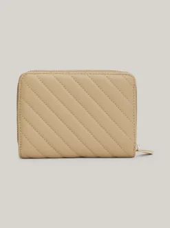Portfele & Breloczki Do Kluczy*Tommy Hilfiger Portfel Z Zapięciem Na Zamek I Przeszyciami BEIGE