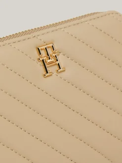 Portfele & Breloczki Do Kluczy*Tommy Hilfiger Portfel Z Zapięciem Na Zamek I Przeszyciami BEIGE