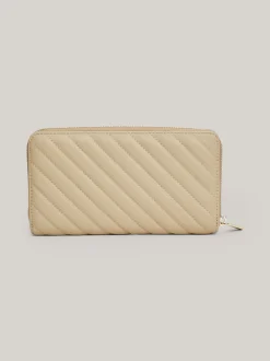 Portfele & Breloczki Do Kluczy*Tommy Hilfiger Portfel Z Zapięciem Na Zamek I Przeszyciami BEIGE