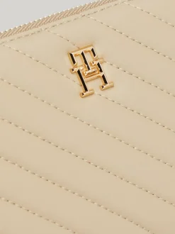 Portfele & Breloczki Do Kluczy*Tommy Hilfiger Portfel Z Zapięciem Na Zamek I Przeszyciami BEIGE