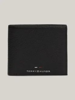Portfele & Breloczki Do Kluczy*Tommy Hilfiger Portfel Ze Skóry Premium Na Karty I Bilon BLACK