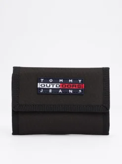 Portfele & Breloczki Do Kluczy*Tommy Hilfiger Potrójnie Składany Portfel Z Logo BLACK