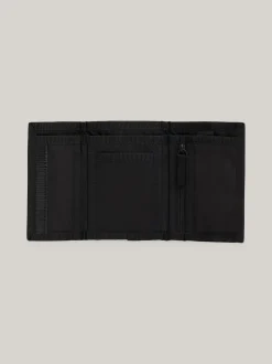 Portfele & Breloczki Do Kluczy*Tommy Hilfiger Potrójnie Składany Portfel Z Naszywką BLACK