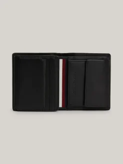 Portfele & Breloczki Do Kluczy*Tommy Hilfiger Potrójnie Składany Skórzany Portfel Casual BLACK