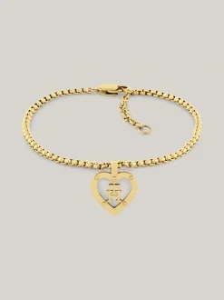 Biżuteria*Tommy Hilfiger Pozłacana Bransoletka Z Monogramem TH GOLD