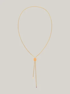 Biżuteria*Tommy Hilfiger Pozłacany Naszyjnik Z Emaliowanym Monogramem TH GOLD