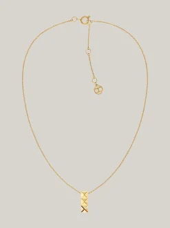 Biżuteria*Tommy Hilfiger Pozłacany Naszyjnik Z Zawieszką GOLD