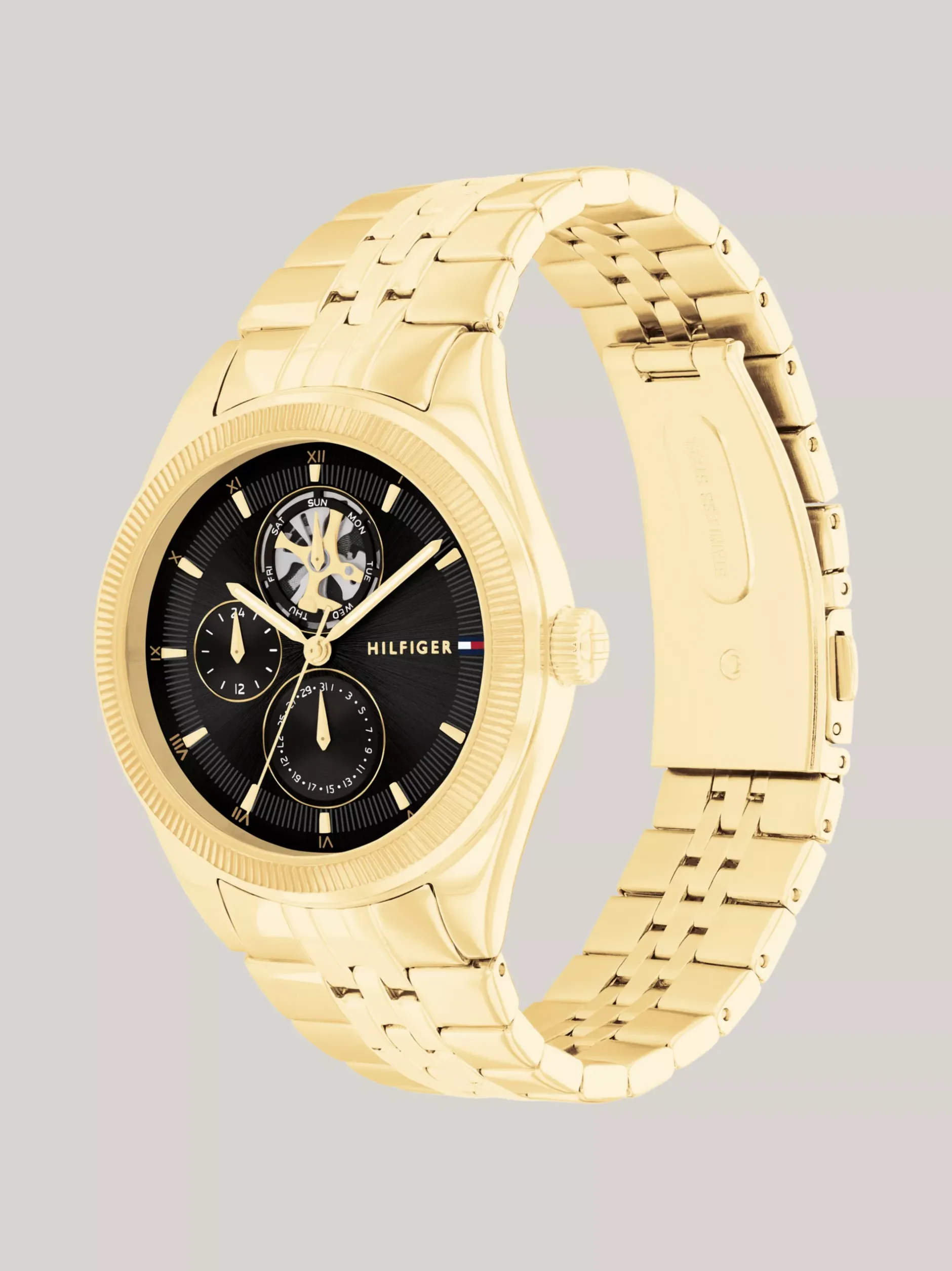 Zegarki*Tommy Hilfiger Pozłacany Zegarek W Kolorze Czarnym GOLD