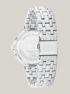 Zegarki*Tommy Hilfiger Pozłacany Zegarek Z Lunetą Z Kryształkami SILVER