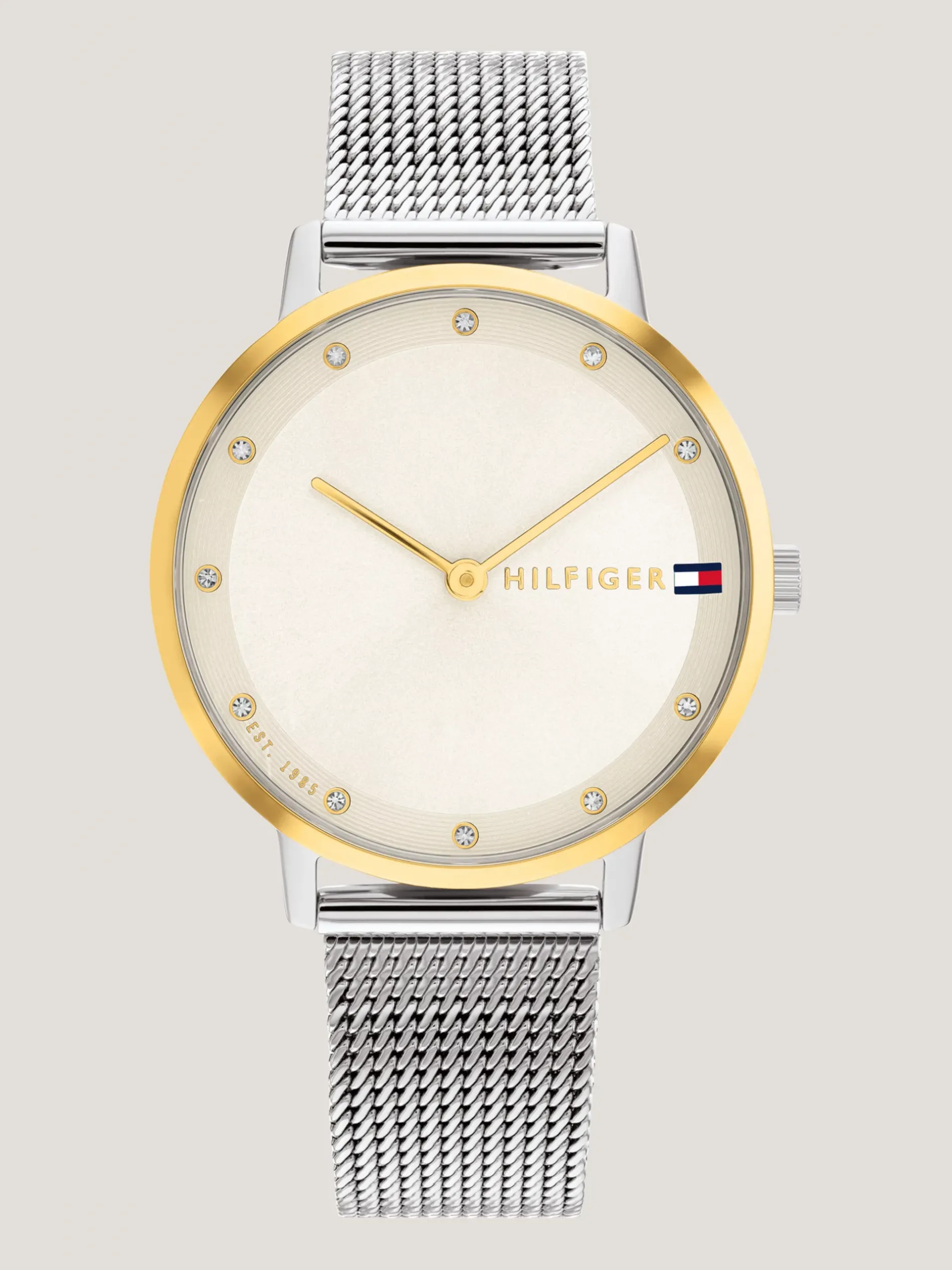 Zegarki*Tommy Hilfiger Pozłacany Zegarek Z Siateczkową Bransoletą TWO TONE
