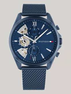 Zegarki*Tommy Hilfiger Pozłacany Zegarek Ze Stali Nierdzewnej BLUE
