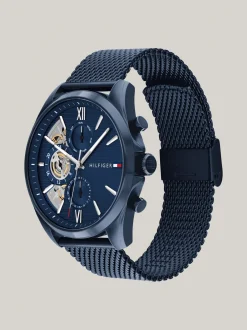 Zegarki*Tommy Hilfiger Pozłacany Zegarek Ze Stali Nierdzewnej BLUE