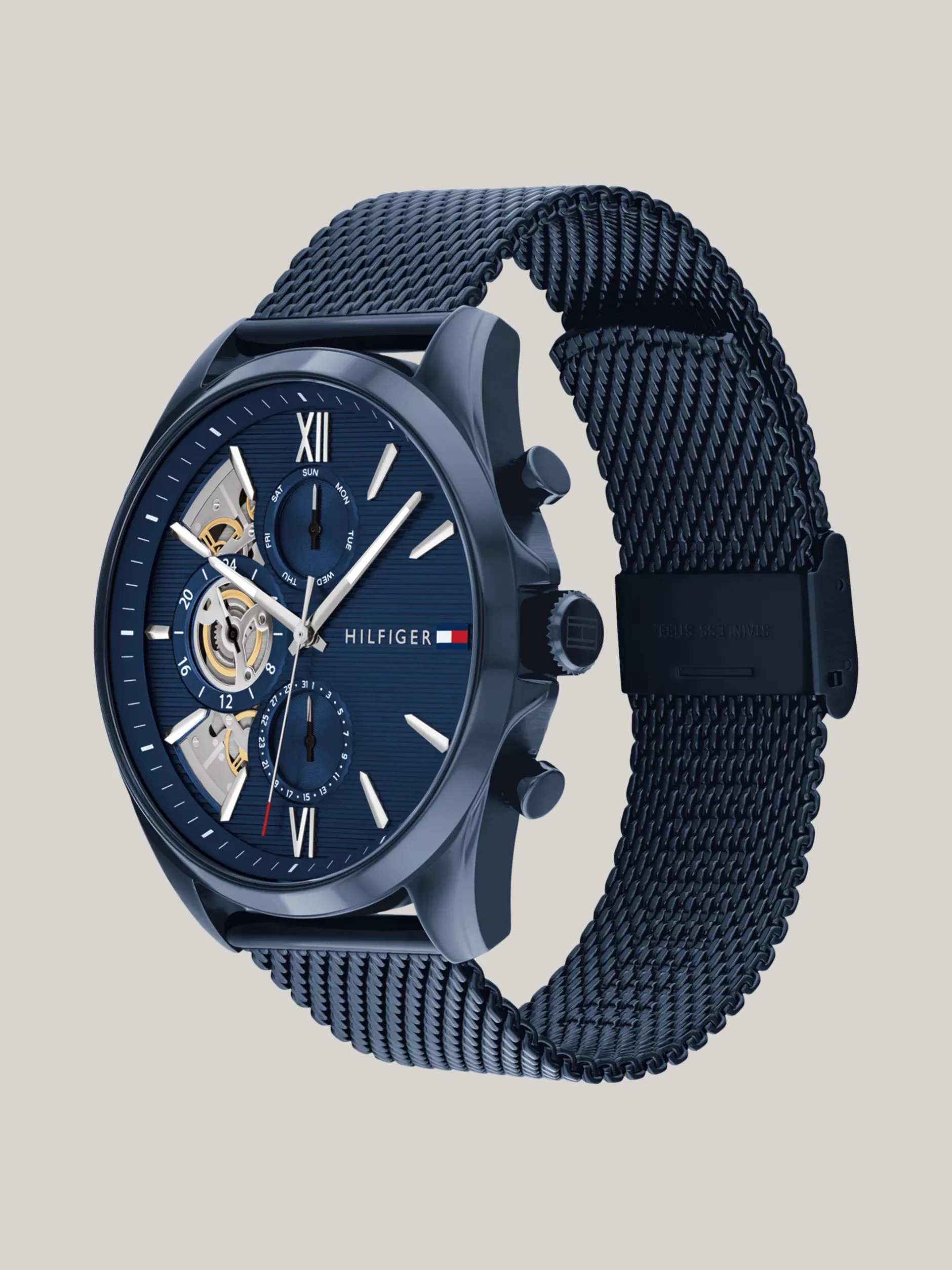 Zegarki*Tommy Hilfiger Pozłacany Zegarek Ze Stali Nierdzewnej BLUE