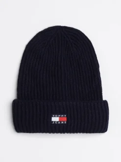 Czapki|Czapki I Szaliki*Tommy Hilfiger Prążkowana Czapka Beanie Heritage DARK NIGHT NAVY