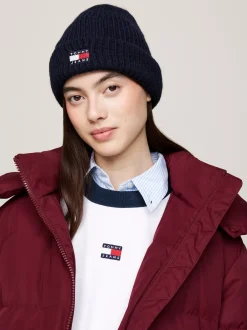 Czapki|Czapki I Szaliki*Tommy Hilfiger Prążkowana Czapka Beanie Heritage DARK NIGHT NAVY