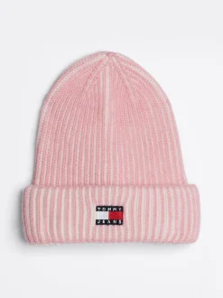 Czapki|Czapki I Szaliki*Tommy Hilfiger Prążkowana Czapka Beanie Heritage BALLET PINK
