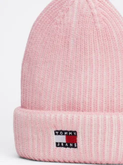 Czapki|Czapki I Szaliki*Tommy Hilfiger Prążkowana Czapka Beanie Heritage BALLET PINK