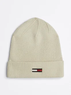 Czapki|Czapki I Szaliki*Tommy Hilfiger Prążkowana Czapka Beanie Z Podłużną Flagą NEWSPRINT