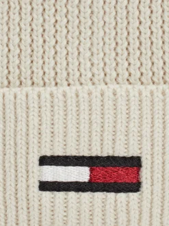 Czapki|Czapki I Szaliki*Tommy Hilfiger Prążkowana Czapka Beanie Z Podłużną Flagą NEWSPRINT