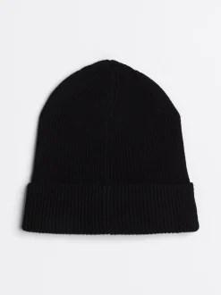 Czapki|Czapki I Szaliki*Tommy Hilfiger Prążkowana Czapka Beanie Z Podłużną Flagą BLACK