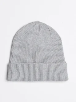 Czapki|Czapki I Szaliki*Tommy Hilfiger Prążkowana Czapka Beanie Z Podłużną Flagą SILVER GREY HEATHER