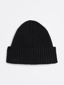 Czapki|Czapki I Szaliki*Tommy Hilfiger Prążkowana Czapka Typu Beanie Z Wełną I Logo BLACK