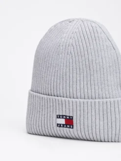 Czapki|Czapki I Szaliki*Tommy Hilfiger Prążkowana Czapka Typu Beanie Heritage SILVER GREY HTR