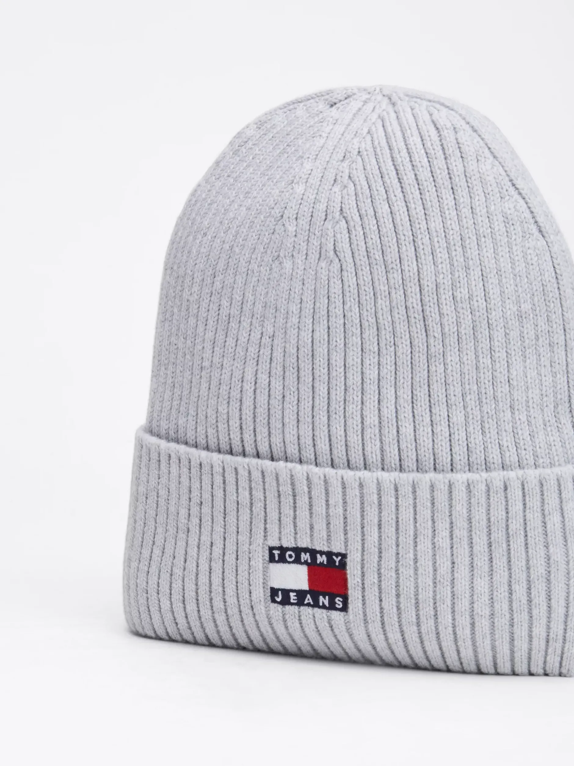 Czapki|Czapki I Szaliki*Tommy Hilfiger Prążkowana Czapka Typu Beanie Heritage SILVER GREY HTR