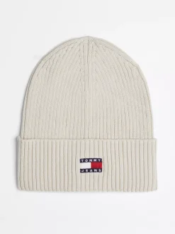 Czapki|Czapki I Szaliki*Tommy Hilfiger Prążkowana Czapka Typu Beanie Heritage NEWSPRINT