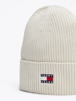 Czapki|Czapki I Szaliki*Tommy Hilfiger Prążkowana Czapka Typu Beanie Heritage NEWSPRINT