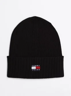 Czapki|Czapki I Szaliki*Tommy Hilfiger Prążkowana Czapka Typu Beanie Heritage BLACK