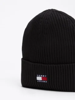 Czapki|Czapki I Szaliki*Tommy Hilfiger Prążkowana Czapka Typu Beanie Heritage BLACK