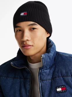 Czapki|Czapki I Szaliki*Tommy Hilfiger Prążkowana Czapka Typu Beanie Heritage BLACK