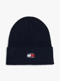Czapki|Czapki I Szaliki*Tommy Hilfiger Prążkowana Czapka Typu Beanie Heritage DARK NIGHT NAVY